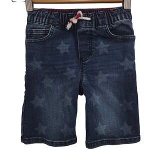 Boden Kids Blue Star Pattern Denim Shorts Size‎ 4Y 104cm Elastic Waist Indigo